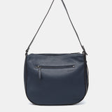 Blue leather and suede shoulder bag