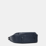 Blue leather and suede shoulder bag