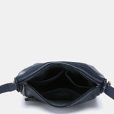 Blue leather and suede shoulder bag