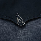 Blue leather and suede shoulder bag