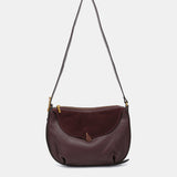 Burgundy leather and suede shoulder bag