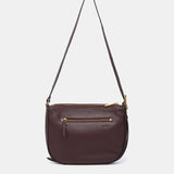 Burgundy leather and suede shoulder bag