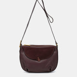 Burgundy leather and suede shoulder bag
