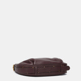Burgundy leather and suede shoulder bag