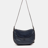 Bandolera en piel y serraje azul