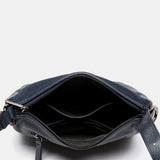 Bandolera en piel y serraje azul