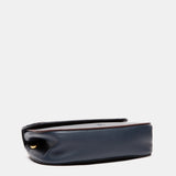 Bandolera en piel y serraje azul