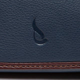 Bandolera en piel y serraje azul