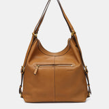 Multifunctional bag in cognac leather