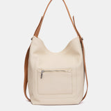 Umhängetasche aus beigem Leder