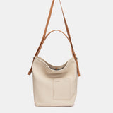 Umhängetasche aus beigem Leder