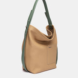 Camel leather shoulder bag