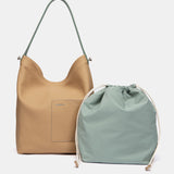 Camel leather shoulder bag