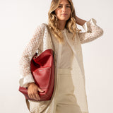 Umhängetasche aus rotem Leder