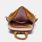 Mochila en piel cognac