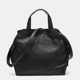 Bolso de mano en piel negra