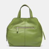 Bolso de mano en piel verde
