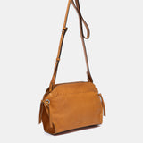 Bandolera en piel cognac