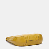 Bolso de hombro en piel y serraje amarillo
