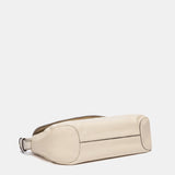 Bandolera en piel y serraje beige