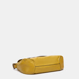 Bandolera en piel y serraje amarilla