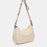 Bandolera en piel y serraje beige