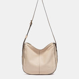 Beige leather shoulder bag