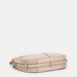 Beige leather shoulder bag