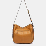 Cognac leather shoulder bag