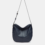 Blue leather shoulder bag