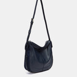 Blue leather shoulder bag