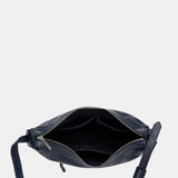 Blue leather shoulder bag