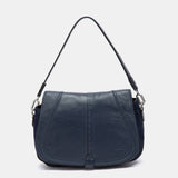 Bandolera en piel azul