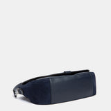 Bandolera en piel azul