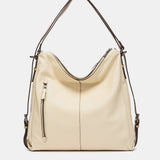 Beige leather multifunctional bag
