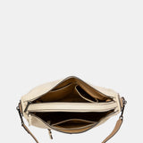 Beige leather shoulder bag