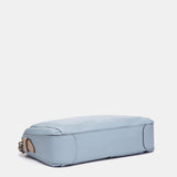 Light blue leather shoulder bag