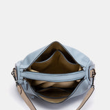 Light blue leather shoulder bag