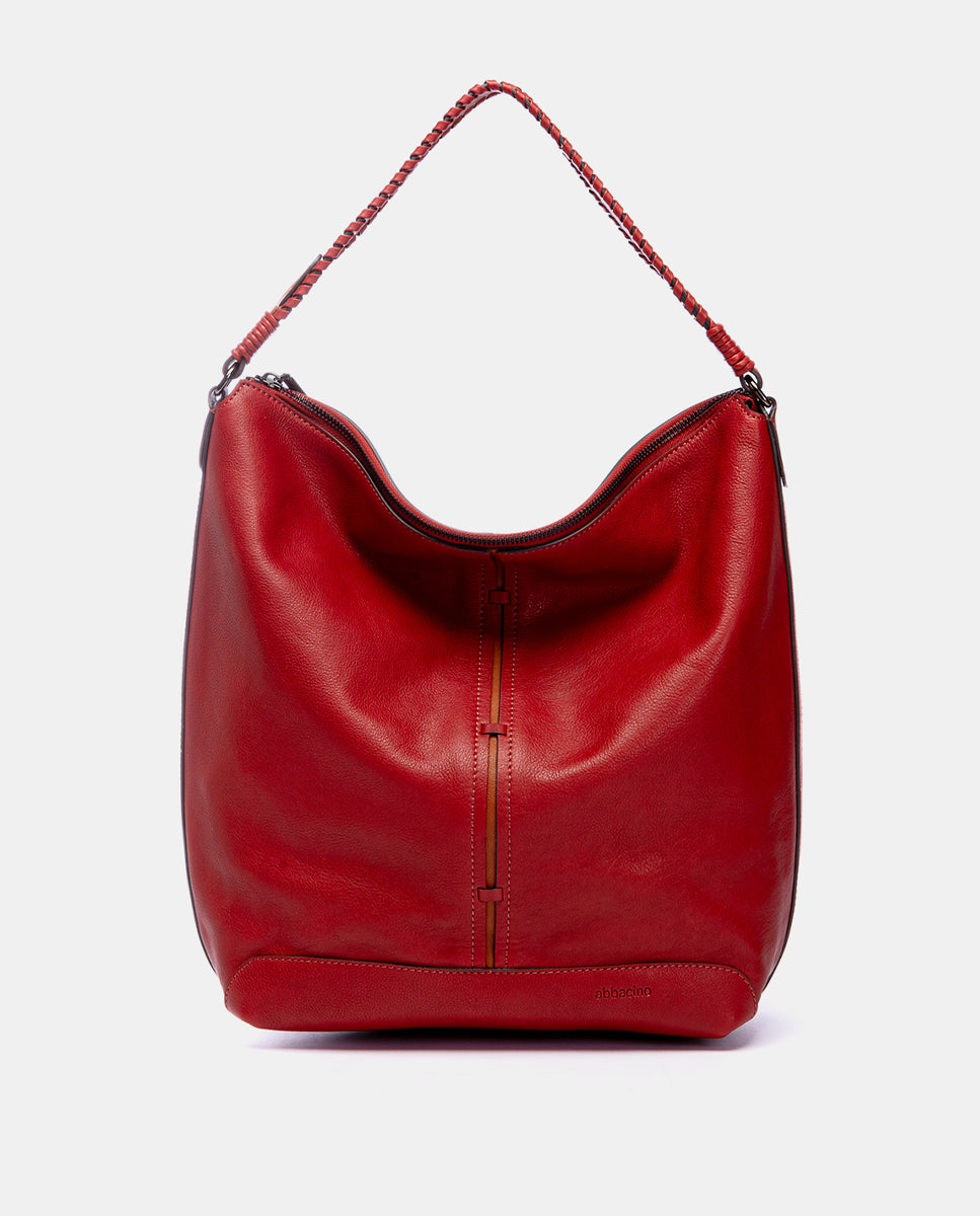 Bolso de hombro en piel rojo en Abbacino