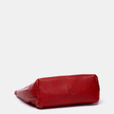 Red leather shoulder bag