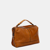 Bandolera en piel cognac