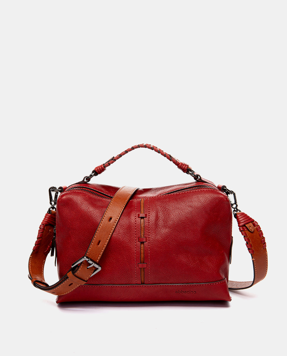 Bandolera en piel rojo en Abbacino