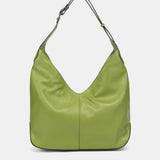 Bolso de hombro en piel y serraje verde