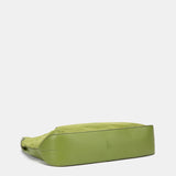 Bolso de hombro en piel y serraje verde