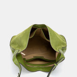 Bolso de hombro en piel y serraje verde