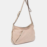 Bandolera en piel y serraje beige