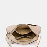 Bandolera en piel y serraje beige