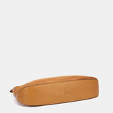 Cognac leather and suede crossbody bag