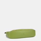 Grüne Umhängetasche aus Leder und Wildleder