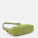 Green leather and suede crossbody bag